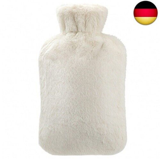 Homealexa Wärmflasche Mit Weichem Bezug 2L, Premium Naturkautschuk